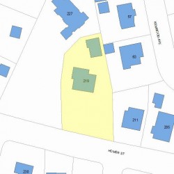 219 Homer St, Newton MA  02459-1420 plot plan