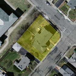 219 Linwood Ave, Newton MA  02460-1431 aerial view