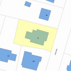 93 Hyde Ave, Newton MA  02458-2334 plot plan