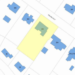 292 Franklin St, Newton MA  02458-2301 plot plan