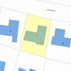 54 Maynard St, Newton MA  02465-1358 plot plan