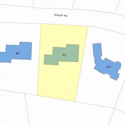 459 Dudley Rd, Newton MA 02459-2810 plot plan