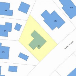 123 Walnut Hill Rd, Newton MA  02461-1836 plot plan