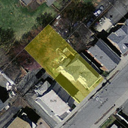 69 Clinton St, Newton MA  02458-1233 aerial view