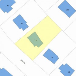 37 Bow Rd, Newton MA  02459-2555 plot plan