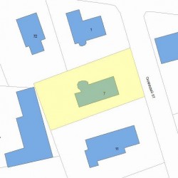 7 Channing St, Newton MA 02458-1628 plot plan