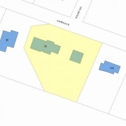 99 Aspen Ave, Newton MA  02466-3021 plot plan