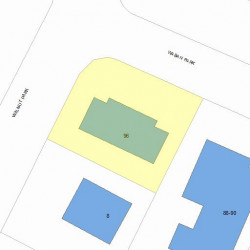 96 Waban St, Newton MA 02458-1415 plot plan