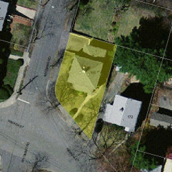 168 Nevada St, Newton MA 02460-1239 aerial view