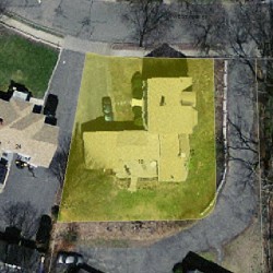 18 Pine St, Newton MA  02465-1425 aerial view