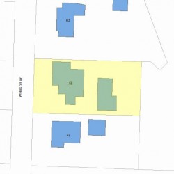 55 Windsor Rd, Newton MA 02468-1504 plot plan