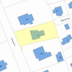 94 Highland St, Newton MA  02465-2405 plot plan