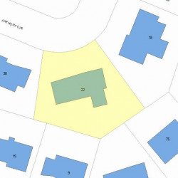 22 Anthony Cir, Newton MA  02460-1110 plot plan