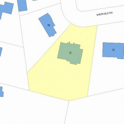 25 Sheffield Rd, Newton MA  02460-2120 plot plan
