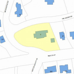 9 The Ledges Rd, Newton MA  02459-2072 plot plan