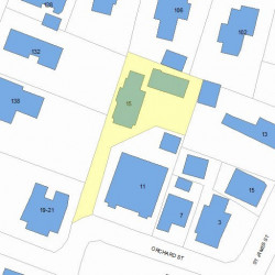 15 Orchard St, Newton MA  02458-1716 plot plan