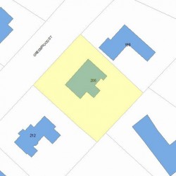 206 Greenwood St, Newton MA 02459-3043 plot plan
