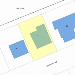 27 Kensington Ave, Newton MA 02465-1313 plot plan