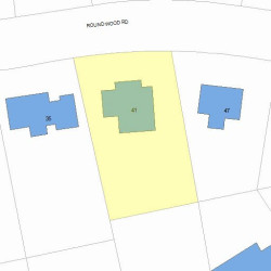 41 Roundwood Rd, Newton MA  02464-1218 plot plan
