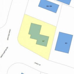 187 Cabot St, Newton MA  02458-2537 plot plan