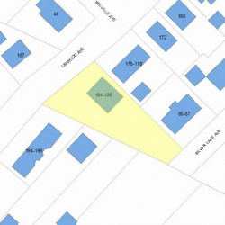 186 Linwood Ave, Newton MA 02460-1429 plot plan