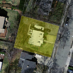 57 Hatfield Rd, Newton MA  02465-1228 aerial view