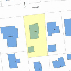 346 Cabot St, Newton MA  02460-2254 plot plan