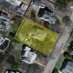 61 Evergreen Ave, Newton MA 02466-1702 aerial view