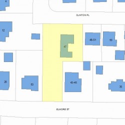 47 Clinton Pl, Newton MA  02459-1117 plot plan