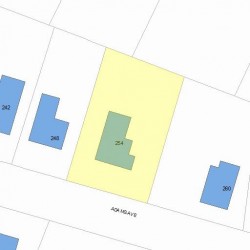 254 Adams Ave, Newton MA 02465-1504 plot plan