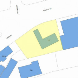732 Beacon St, Newton MA  02459-1943 plot plan