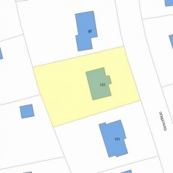 105 Gordon Rd, Newton MA 02468-1226 plot plan