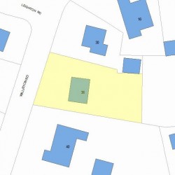36 Williston Rd, Newton MA  02466-2252 plot plan