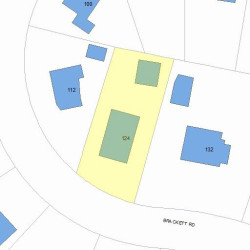124 Brackett Rd, Newton MA  02458-2614 plot plan