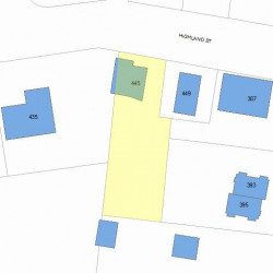 445 Highland St, Newton MA  02460-2109 plot plan