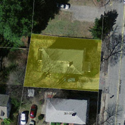 347 Lowell Ave, Newton MA 02460-2150 aerial view