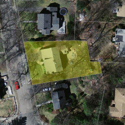 60 Verndale Rd, Newton MA  02461-2114 aerial view