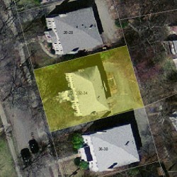 34 Blake St, Newton MA 02460-2028 aerial view