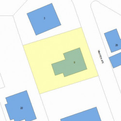 9 Warren Ave, Newton MA  02465-1836 plot plan