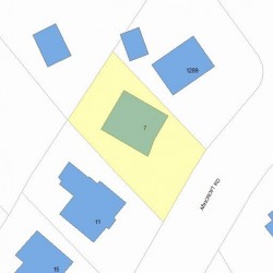 7 Ashcroft Rd, Newton MA  02461-1701 plot plan