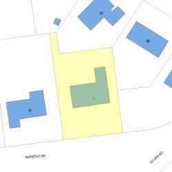 7 Amherst Rd, Newton MA  02468-2301 plot plan