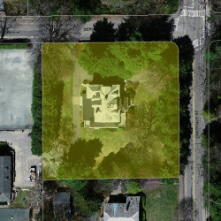 257 Chestnut St, Newton MA  02465-2932 aerial view