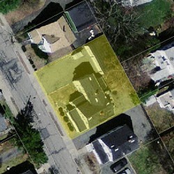 62 Kensington St, Newton MA  02460-1312 aerial view