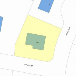142 Cornell St, Newton MA  02462-1309 plot plan