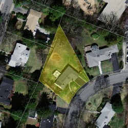 93 Ruane Rd, Newton MA  02465-2627 aerial view