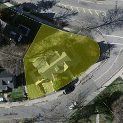 47 Grafton St, Newton MA  02459-1546 aerial view