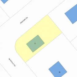 51 Crehore Dr, Newton MA  02462-1137 plot plan