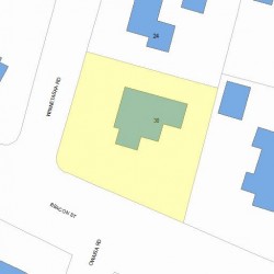 30 Winnetaska Rd, Newton MA  02468-1425 plot plan