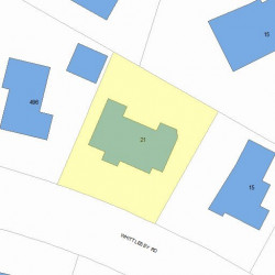 21 Whittlesey Rd, Newton MA  02459-2621 plot plan