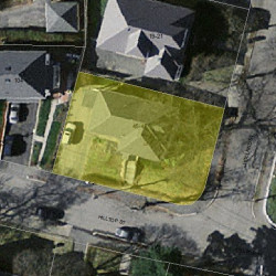 45 Hilltop St, Newton MA  02458-1839 aerial view